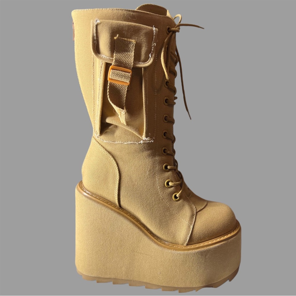YRU Dune Desert platform combat boots - Picture 2 of 6